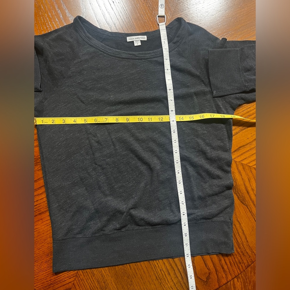 James Perse Black heathered Long Sleeve sweatshirt - Picture 4 of 8